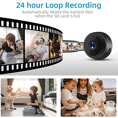 Mini Wireless Hidden Camera WiFi Camera HD 1080P Indoor Home Security Cameras with Feed Covert Baby Nanny Cam Tiny Smart Pet Dog Cameras with Night Vision and Motion Detection