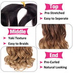 Unionbeauty French Curl Braiding Hair 10 Inch French Curly Braiding Hair 8 Packs Body Wavy Braiding Hair for Boho Box Braids Crochet Hair Curly Braiding Hair Synthetic Braiding Hair Extension 1B3027#