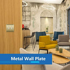 LIDER Toggle Light Switch Metal Wall Plate, Stainless Steel Switch Cover, Corrosion Resistant, Mid-Size 2-Gang 4.88" x 4.92", 201 Stainless Steel, LMWP-12M-BB, Brushed Brass