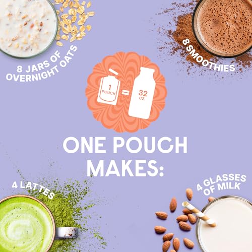 Numilk Pouches 4-Pack - Matcha Oat Latte - Creamy Plant-Based Milk in Seconds - Easy-to-Use with the Numilk Nut Milk Maker Machine - Dairy Free Milk Beverage - One Pouch Makes 32oz