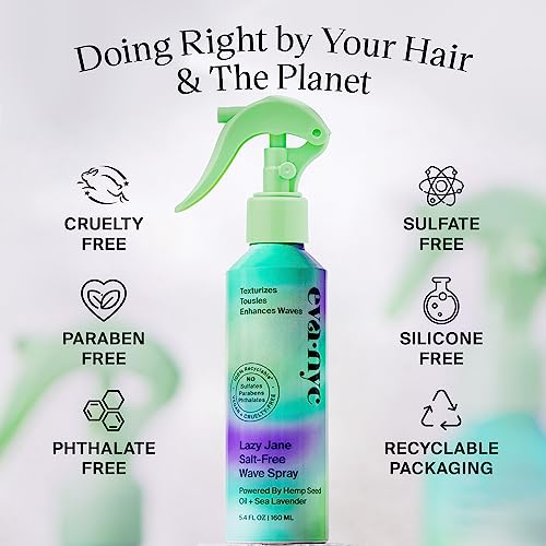Eva NYC Lazy Jane Wave Spray, Salt-Free Texture , Non-Sticky & GMO-Free Wavy Hair Products, Vegan for Women, 5.4 oz