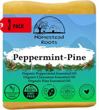 '-Peppermint-Pine- Grass-Fed Beef Tallow and Organic Oils - Scented with Organic Essential Oils - Artisanal Bar Soap - 3 Pack - Each Bar Unique-