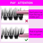 DIY Lash Extension Kit Individual Lashes Cluster D Curl Eyelash Extension Kit Lash Clusters with Lash Bond and Seal and Lash Applicator Tool for Self Application at Home (30D&40D 9-16mm Mix)