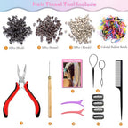 Hair Tinsel Kit (20 Colors, 4400 Strands, 48 Inches) Sparking Tinsel Hair Extensions Kit with Tools, Fairy Hair Tinsel Kit Heat Resistant Highlights Glitter Hair Extensions Hair Tensile Kit