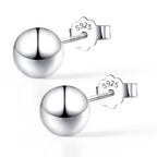 EVERU 3-10mm 925 Sterling Silver Classic Round Ball Stud Earring(10mm)