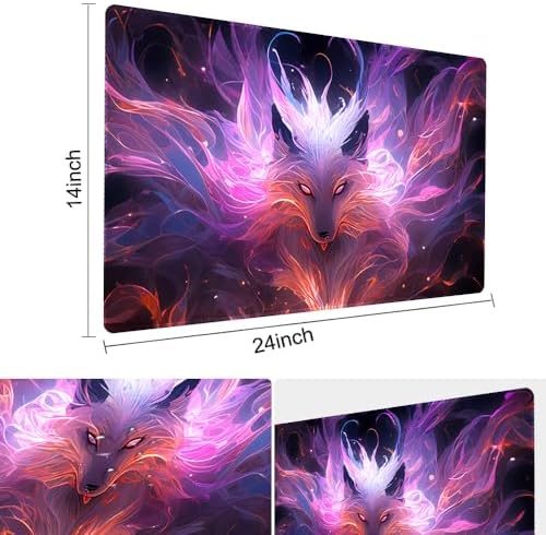 Board Game 14x24in MTG Playmat Compatible for OCG CCG RPG TCG Playmats (Nine Tailed Fox 3)