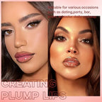 2 Colors Nourishing Lip Gloss with Peel Off Lip Liner Stain Combo for Women, Waterproof Long Wear Tattoo Lip Stain, Non Sticky High Glossy Lip Tint Brown Lip liner Set Lip Glow Oil Makeup