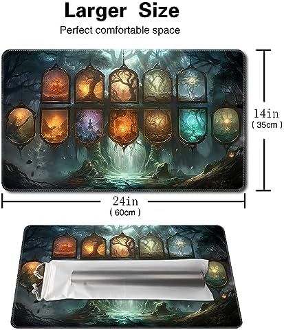 MTG Playmat Size 24x14in Free Storage Bags Non-Slip Backing Printing, Ideal for Card Game Enthusiasts TCG Playmat (No with Zone,The Last Card)