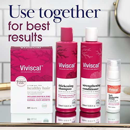 Viviscal Hair Thickening Serum, Instant Lightweight Hair Product, Leave-in Elixir for Thicker, Fuller Looking Hair, with Keratin & Biotin, 50ml (1.69 fl. oz.)