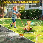 Automatic Bubble Machine Toddler Toys: Giraffe Bubble Lawn Mover Outdoor Toy for 1 2 3 4 5 Year Old Boy Girl - Push or Handheld Bubble Maker Blower for Age 1-3 Kids Birthday Gifts
