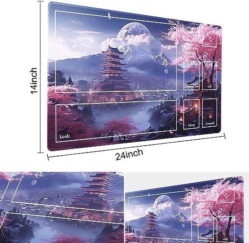MTG Playmat - Non-Slip Backing Printing, Ideal for Card Game Enthusiasts TCG Playmat (Cherry Blossom rain-Deck)