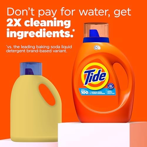 Tide Liquid Laundry Detergent, HE Compatible, Clean Breeze Scent, 113 loads, 149 fl oz