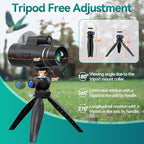 15x50 HD Monocular for Adults High Powered with Phone Adapter and Tripod, Monocular Compact with BAK4 Prism & FMC Lens, Monoculars for Hunting, Bird Watching, Hiking,Traveling