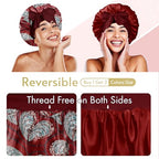 BONNET QUEEN Silk Bonnet for Sleeping Women Reversible Double Layer Satin Bonnet Hair Bonnet Night Sleep Cap for Curly Hair