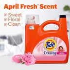 Tide plus Downy Liquid Laundry Detergent Soap, April Fresh Scent, HE Compatible, 94 Loads, 132 fl oz, Tide Laundry Detergent, Liquid Laundry Detergent (Packaging May Vary)