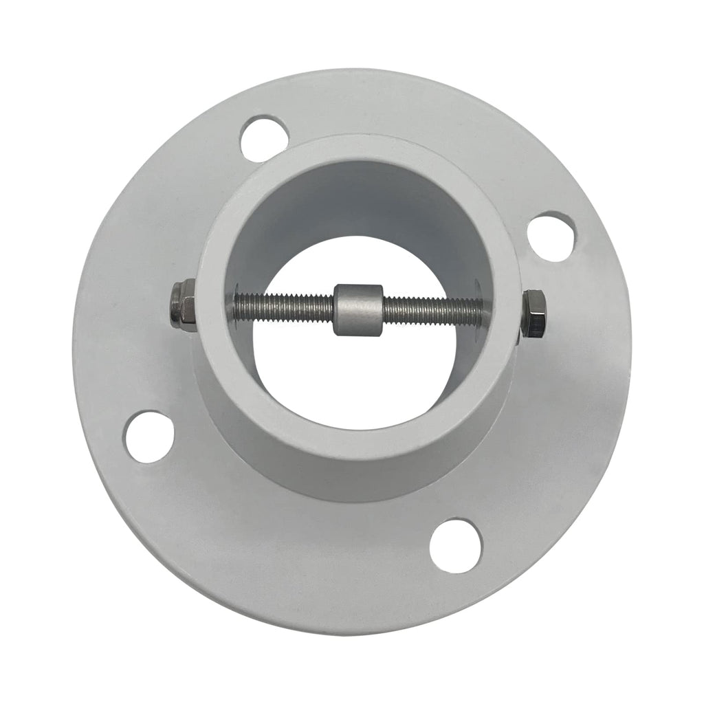Poolzilla 2-Pack Deck Anchor Flange in White, Diameter of 1 7/8", Made of High Grade Cast Aluminum