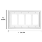 Henne Bery Sunken Pearls Heavy Duty Decorative Wall Plate Switch Plate Outlet Cover (Quad Decorator, White)