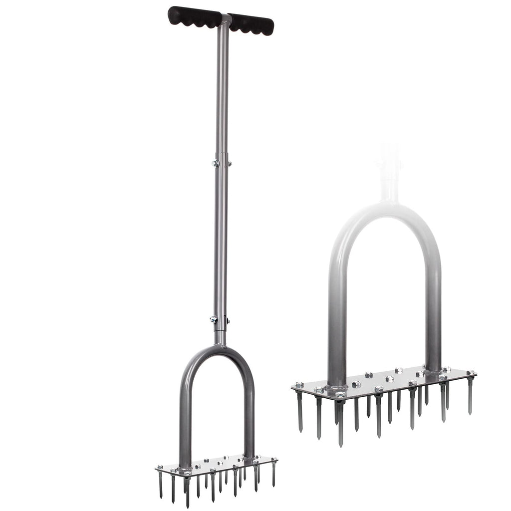 Walensee Manual Lawn Aerator Tool with 15 Iron Spikes, Garden Spike Aerator