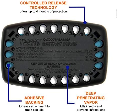 Terro T800 Garbage Guard Trash Can Insect Killer - Kills Flies, Roach, Maggots, Beetles, and Insects in Outdoor Garbage Can