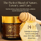 Hide & Hive Organic Whipped Tallow Balm – Grass-Fed and Handcrafted Skincare for Sensitive Skin, Face, Lips, and Body – 6 Organic Ingredients, Chemical-Free, Fragrance-Free Deep Hydration – 2oz