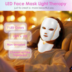 Red-Light-Therapy-for-Face, Led Face Mask Light Therapy, 7-1 Colors LED Facial Skin Care Mask (White)
