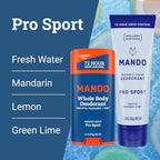 Mando Whole Body Deodorant - Invisible Cream and Solid Formulas - 72 Hour Odor Control - Aluminum & Baking Soda Free - Skin Safe - 3 oz Cream & 2.6 oz Solid Bundle - Pro Sport