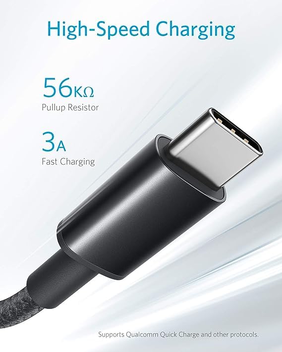 Anker USB A to USB C Cable, USB to USB C Cable (2 Pack 10ft, Black).