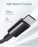 Anker USB A to USB C Cable, USB to USB C Cable (2 Pack 10ft, Black).