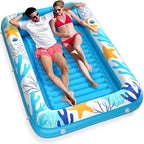 Inflatable Tanning Pool Lounger Float - Jasonwell 4 in 1 Sun Tan Tub Sunbathing Pool Lounge Raft Floatie Toys Water Filled Tanning Bed Mat Pad for Adult Blow Up Kiddie Pool Kids Ball Pit Pool