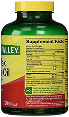 Spring Valley Fish, Flax & Borage Oil Dietary Supplement Softgels, 120 Count (Pack of 2)