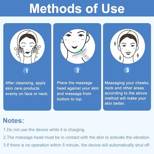 Red-Light-Therapy-for-Face and Neck, Anti-Aging Facial and Neck Massager, Soothing and Relaxing Face Massager Device with 4 Color LED Therapy, Vibration and Thermal Functions for Skin Care (White)