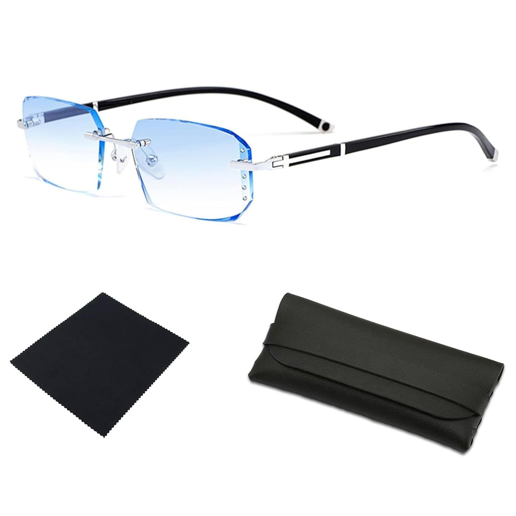 ZLLCXR Clarity Blue Glasses, Automatic Adjustment Eye Glass, For Reading Eye Strain from Screen Computer Gaming Eye Glasses with Clear Frame & Travel Case(1Pcs)