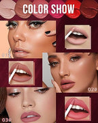Matte Liquid Lipstick Kit-3Pcs High Pigmented Lip Tint Stain,Super Matte Velvet Tinted Lip Gloss,Up to 16H Wear Lipgloss,Long Lasting Waterproof Non-Stick Cup Lipstain, Makeup Gift for Women-Set A