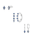Dainty Blue Earrings Set For Women Dangle Earrings For Women Sterling Silver Hypoallergenic Cartilage Earring Stacks For Multiple Piercing Jewelry Gift