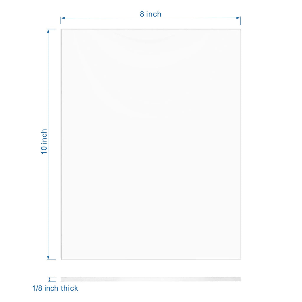 KAITELA Clear Cast Acrylic Sheet 8" x 10" x 1/8" Thick (3mm), Pack of 2