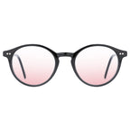 TIJN Blue Light Blocking Glasses Men Women Vintage Thick Round Rim Frame Eyeglasses(Black Tinted Blush)