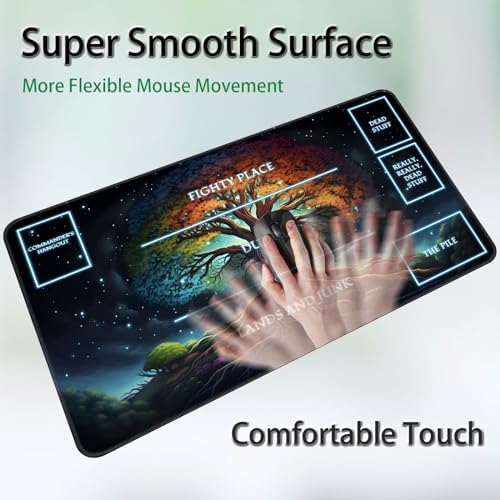 for MTG Game Playmat, for Magic TCG Rubber Play mat,Tabletop Card Playmats with Smooth Surface,Trading Card Inked Game Mat with White Zones,Battle Game,Galaxy Art Tree