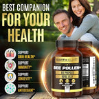 3-in-1 Bee Pollen Organic 840mg (180 Caps) W/ 840mg Bee Propolis Capsule & 840mg Royal Jelly Capsule - 3rd Party Tested - Bee Pollen Supplement - Organic Bee Pollen Capsule -No Fillers