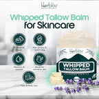 Beef Tallow Balm – Natural Grass Fed Whipped Tallow and Honey All Purpose Balm – Moisturizing Face and Body Lotion for Eczema, Cracked, Dry, Itchy, Irritated Skin – Skin Repair Made in USA (Lavender)