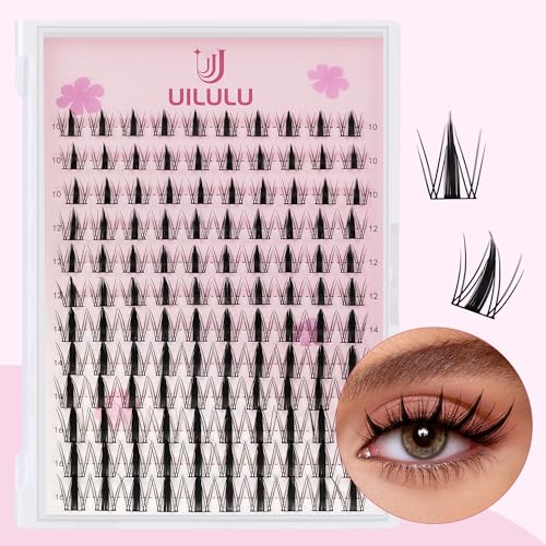 Lash Clusters 10-16mm Natural Lashes Clusters D Curl False Eyelash Clusters DIY Eyelash Extensions Individual Cluster Lashes (U07 Lashes Only, D Curl, 10-16 MIX)
