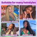 Human Braiding Hair for Boho Braids, Deep Wave Bulk Boho Braids Human Hair for Boho Knotless Braids Curly Bohemian Water Wave Braiding 70g 20 Inch Auburn Ginger (2 No Weft Bundles/Pack)