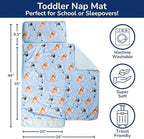Jay Franco Toddler Nap Mat with Built-in Pillow and Blanket - Soft 46 x 20-inch Microfiber Kids Sleeping Bag for School or Sleepover, Blue - Bluey & Bingo