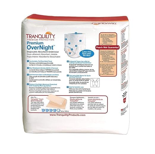 Tranquility Premium OverNight Disposable Absorbent Underwear (48 Count) - 2XL, 62-80 in. Waist - Maximum Absorbency, All-Night Sleep, Breathable Comfort, 48 Adult Diapers