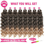 Unionbeauty GoGo Curl Crochet Hair 10 Inch Short Curly Crochet Hair Micro Curly Braiding Hair for Boho Box Braids Ocean Wave Crochet Braids 8 Packs Synthetic Curly Braiding Hair for Woman