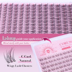 Insivible Band Lash Clusters Kit Wispy Eyelash Clusters Natural Lash Extension Kit 9-12mm Cluster Eyelash Extensions 168pcs Individual Lashes Clear Lash Bond and Seal Lash Tweezers