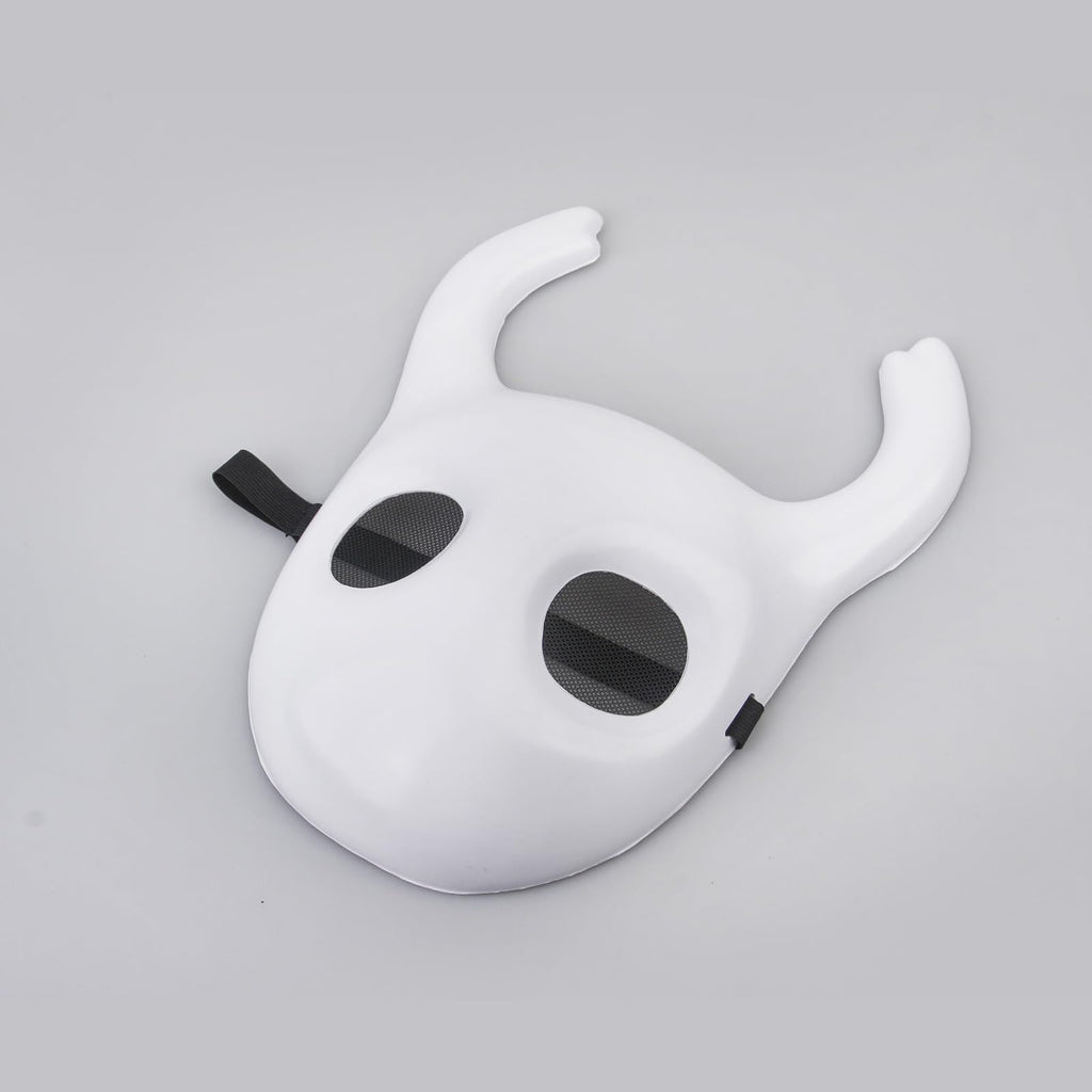 Lanmachoice White Knight Mask with Round Horns – Cosplay Costume Thickened PVC Mask for Halloween & Game-Inspired Looks