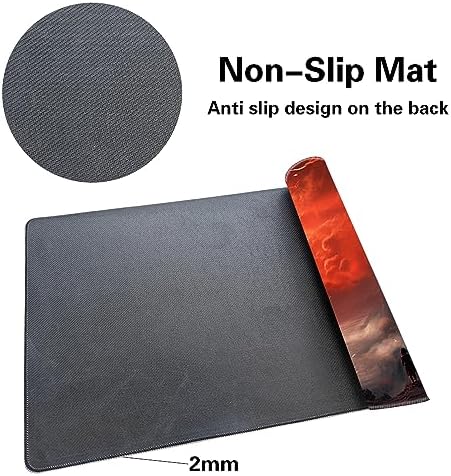 MTG Playmat Size 24x14in Free Storage Bags Non-Slip Backing Printing, Ideal for Card Game Enthusiasts TCG Playmat (No with Zone,Bloody Night)