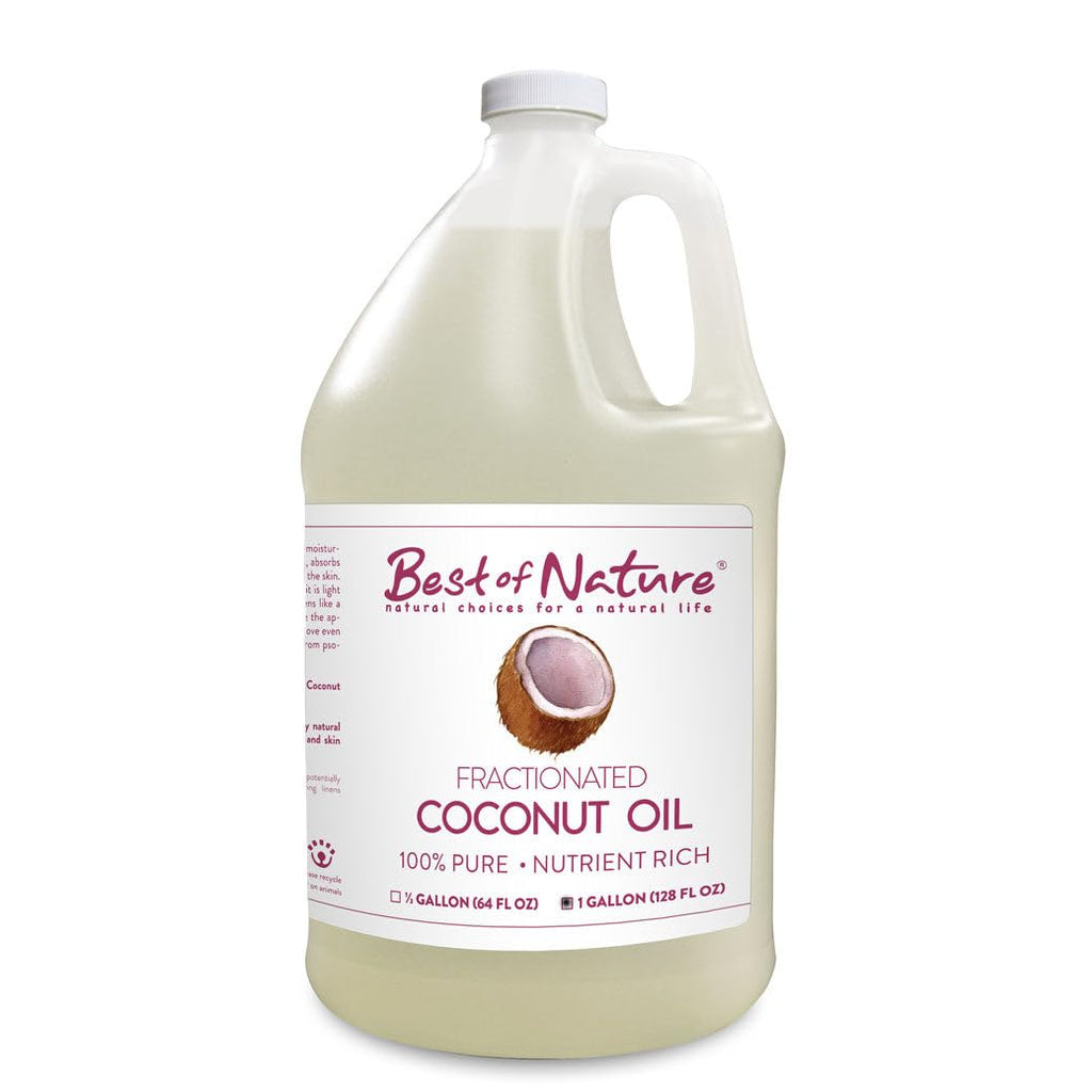 Best of Nature 100% Pure Fractionated Coconut Oil - Natural Massage Oil, Unscented Moisturizer for Men and Women, for Skincare and Hair Care, Carrier for Essential Oils, Gallon (128 fl oz)