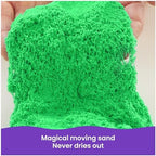 Kinetic Sand, 2.5lbs Green Play Sand, Moldable Sensory Toys for Kids, Resealable Bag (Packaging May Vary), for Ages 3 and up