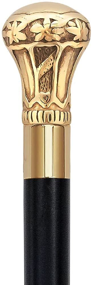 Premium Collectible Walking Canes – Stylish Wood Canes with Brass, Chrome, or Classic Knob Handles – Durable & Elegant Walking Cane for Men and Women (Bat Masterson Premium Brass Knob)
